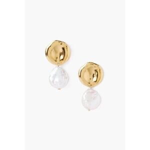 Chan Luu Two Tiered White Keshi Pearl Earrings - One Size